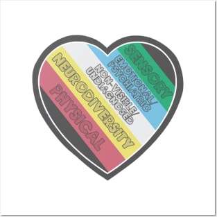 Disability pride flag heart Posters and Art